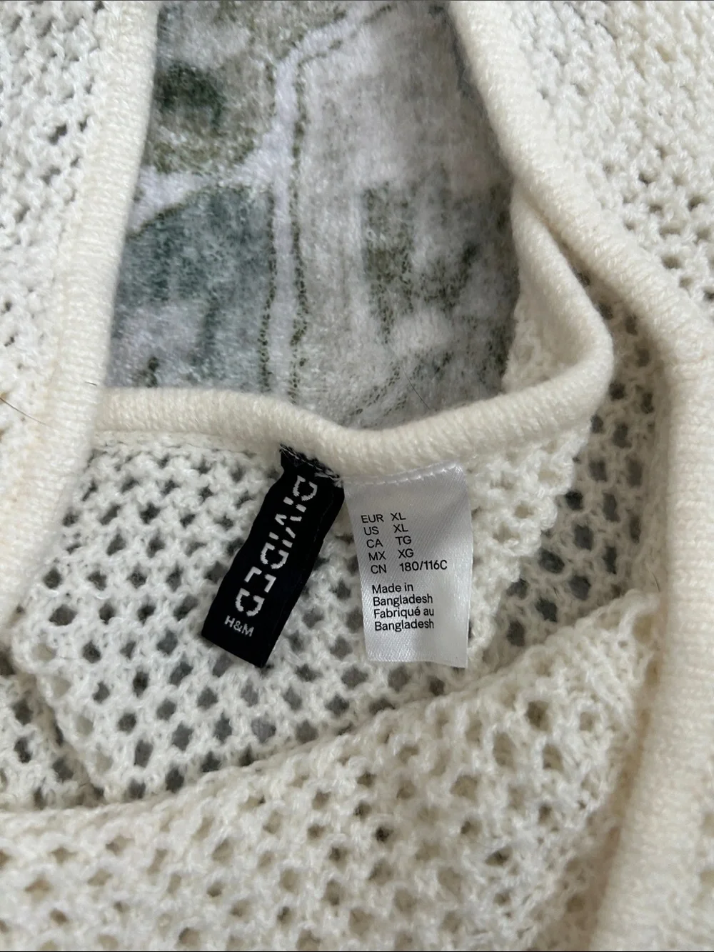H&M Open-Weave Cream Knit Top